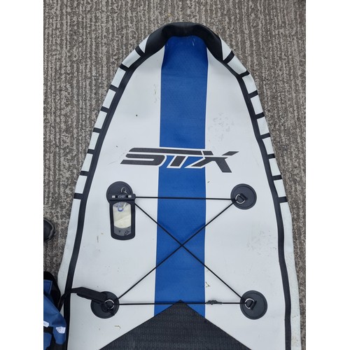 1013 - Star Lot - An STX 11ft6'' FreeRide HoneyGrip inflatable stand-up paddle board. With two removable fi... 