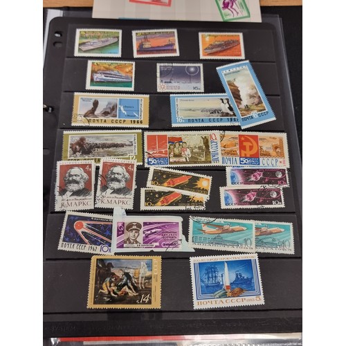 621 - A collection of Imperial Russia and modern U.S.S.R stamps. This album contains many scarce over prin... 