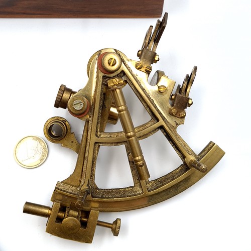 57 - An early antique brass sextant marked 