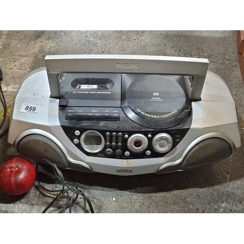 859 - A vintage Philips radio / CD player. CD rewritable compatible.