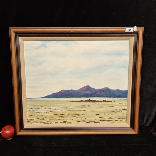 100 - Star Lot : An original Frank Feld oil on board painting featuring a sweeping seascape in purple blue... 