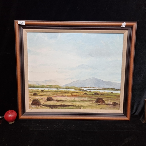 101 - Star lot : An original Frank Feld oil on board painting featuring a sweeping rural landscape in a fr... 