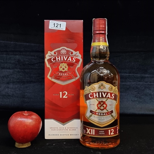 121 - A sealed 1L bottle of 12 year old Chivas Regal Blended Scotch Whisky. With original box.