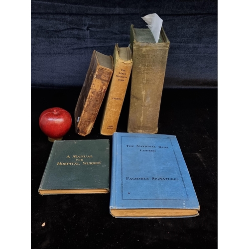 133 - Five antique and vintage books including a 1792 'The Iliad of Homer', a 1907 'A Manual for Hospital ... 