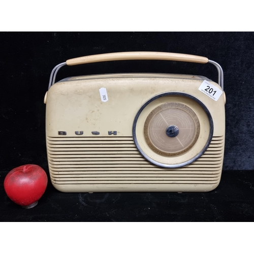 201 - An original vintage Bush portable radio. Receiver type TR82C. Circa 1960.