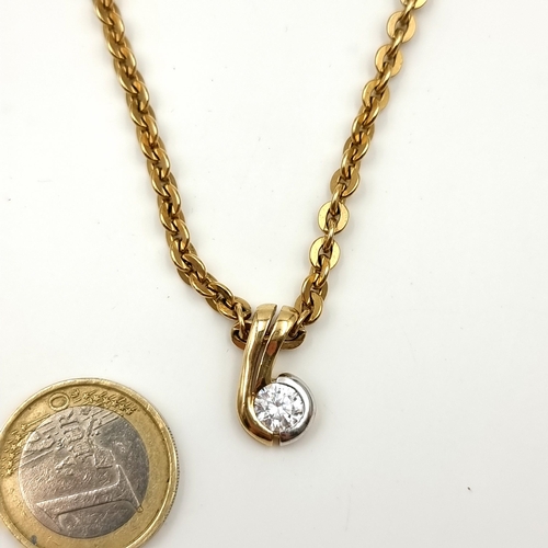 45 - Star Lot : A fine example of a heavy gauge, high quality 9 carat gold link chain pendant necklace, w... 