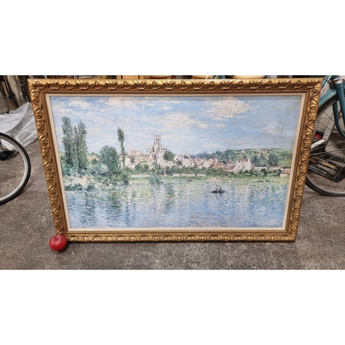 807 - A very large print of a painting originally by Claude Monet titled 