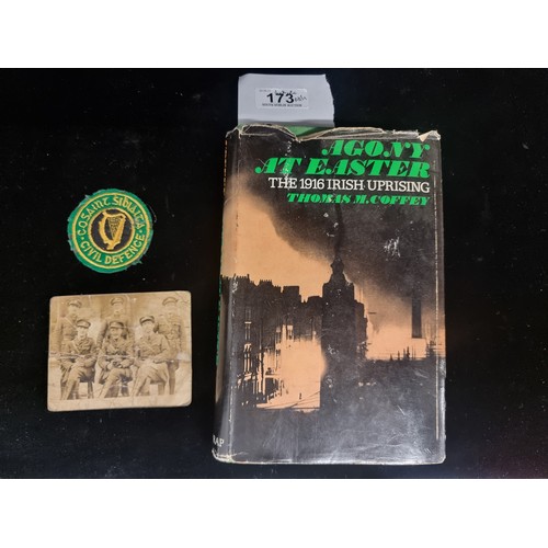 173 - Three vintage Irish items including a hardback book titled 'Agony at Easter The 1916 Irish Museum' b... 