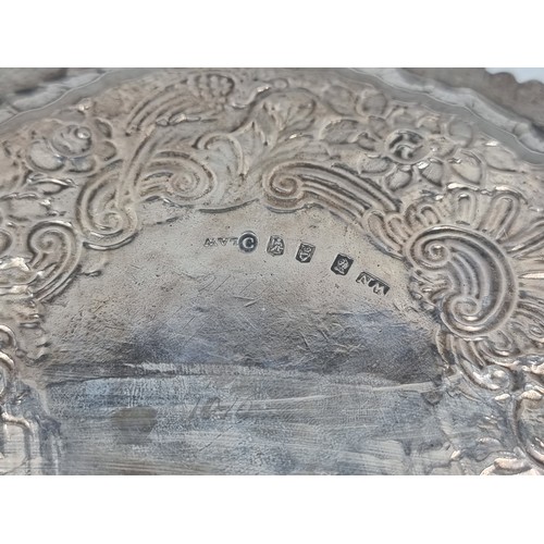 1 - Star Lot: A fine and fabulous heavy gauge  example of a Georgian raised Irish silver tray, set with ... 