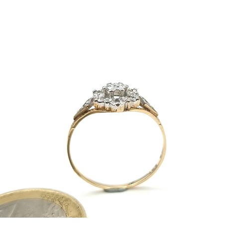 37 - An exceptional 9 carat gold Diamond cluster ring, featuring beautiful sparkling diamonds. Stamped 37... 