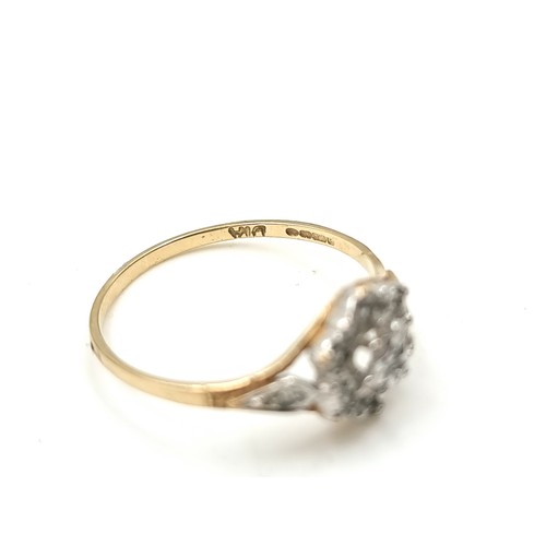 37 - An exceptional 9 carat gold Diamond cluster ring, featuring beautiful sparkling diamonds. Stamped 37... 