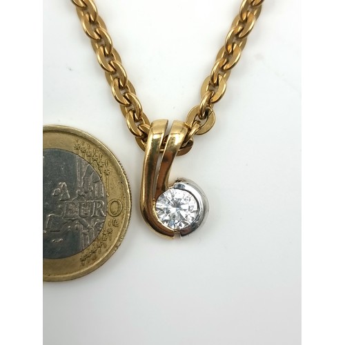 45 - Star Lot : A fine example of a heavy gauge, high quality 9 carat gold link chain pendant necklace, w... 