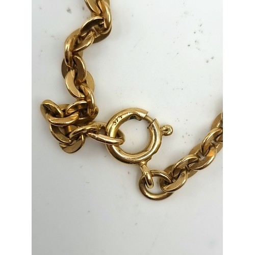 45 - Star Lot : A fine example of a heavy gauge, high quality 9 carat gold link chain pendant necklace, w... 