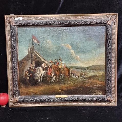 112 - Star Lot : A very impressive antique original oil on canvas painting after works by the Dutch artist... 