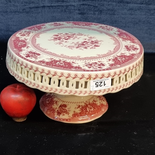 125 - A vintage pierced Powell craft cake stand from the Cuddra collection in good condition.