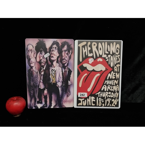 242 - Two music themed advertising wall signs for The Rolling Stones.