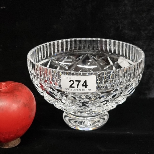 274 - A Waterford Crystal Killeen 6 inch footed bowl. With acid mark and in very good condition.