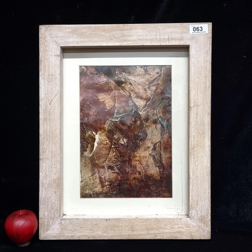 63 - Star Lot: A vintage original Sharon O'Malley (b.1957 - d.2012) oil and mixed media on paper artwork ... 