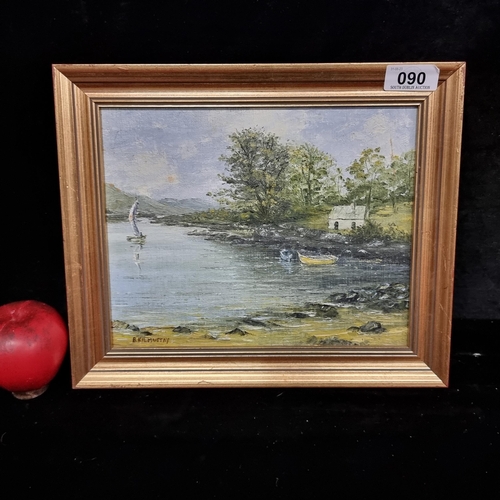 90 - A vintage original oil on board painting titled 