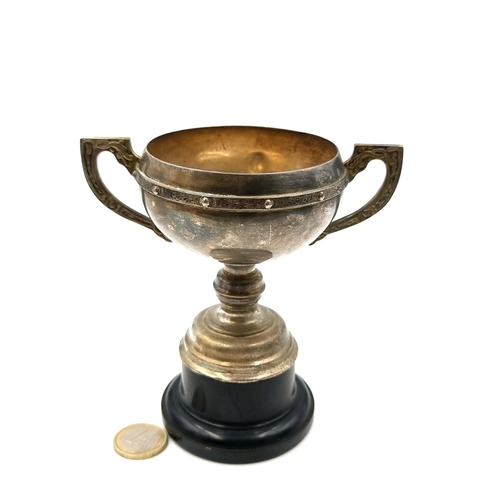 904 - A vintage Irish silver trophy marked Dublin and dating to 1949. Decorated with wonderfully intricate... 