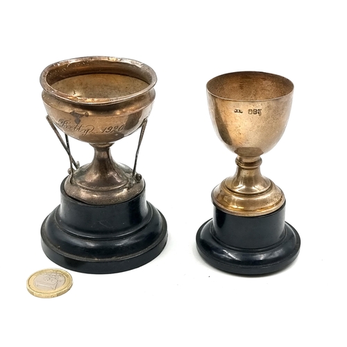 909 - A pair of vintage silver trophies, one Irish example reading  