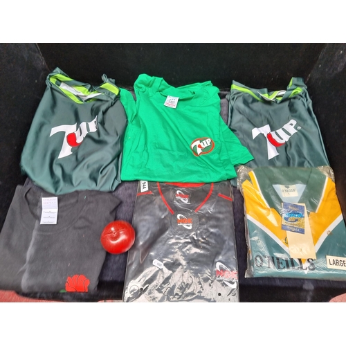 944 - Six sports jerseys and t-shirts including O'Neill's International Rules Series jersey with tags (L),... 