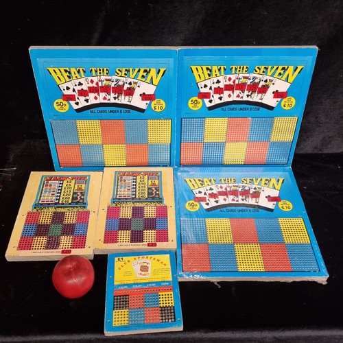 124 - A fantastic selection of six vintage English made gambling punchboards.