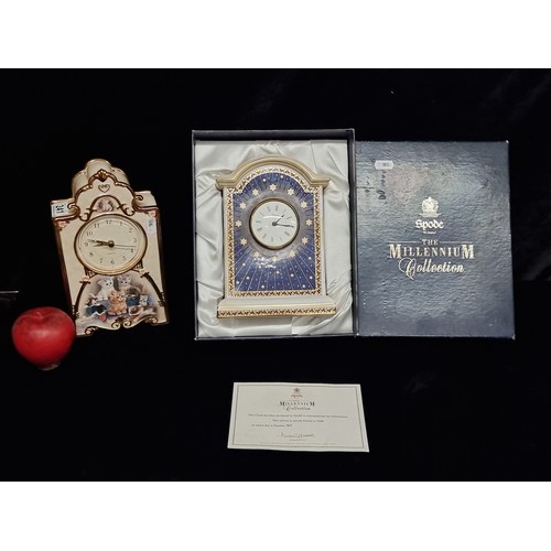 241 - Two beautiful limited edition heirloom porcelain mantel clocks by Spode including one titled 