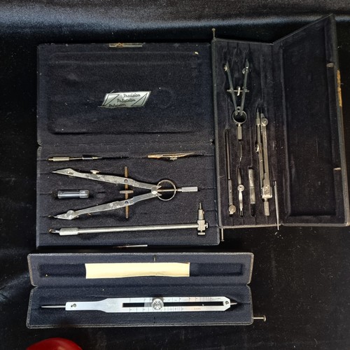 136 - Three vintage precision writing sets in original boxes.