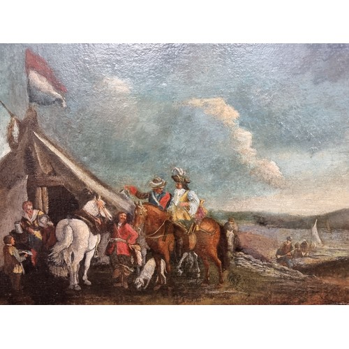 112 - Star Lot : A very impressive antique original oil on canvas painting after works by the Dutch artist... 