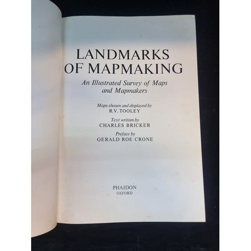 186 - A hardback book titled 'Landmarks of Mapmaking' by Charles Bricker. Published by Phaidon Oxford in 1... 