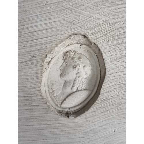 207 - Star Lot : A fabulous pair of beautiful plaster wall plaques with scenes of cherubs in high relief w... 