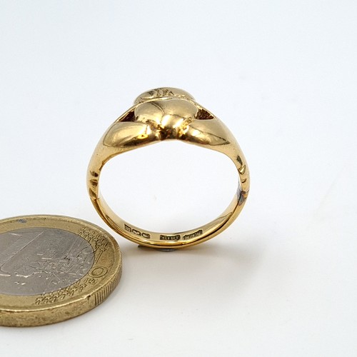 1 - Star Lot: An exceptional vintage 18 carat gold heavy Claddagh ring. Ring size: P. Weight: 7.37 grams... 