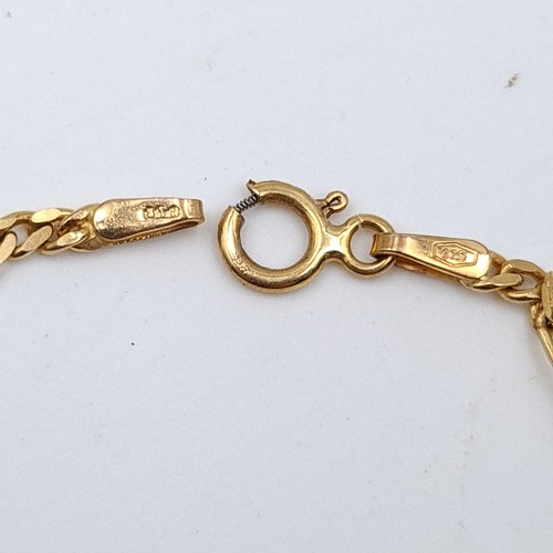 38 - A 9 carat gold Figero link bracelet. Weight: 1.56 grams.