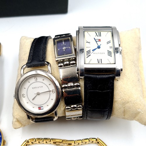 55 - A fine collection of six wrist watches, together with two straps. All unchecked and as photographed.