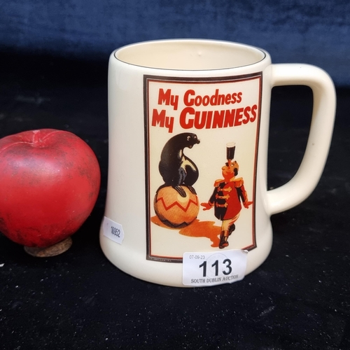 113 - Guinness advertising beer stein by Diamond Print & Ceramics.  In very good condition.