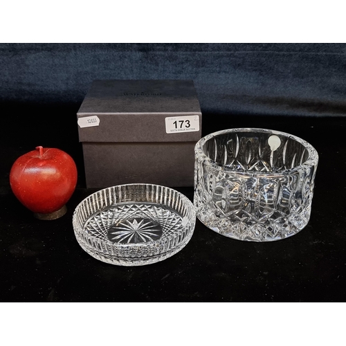 173 - Two beautiful Waterford Crystal items including a very heavy good quality wine coaster with original... 