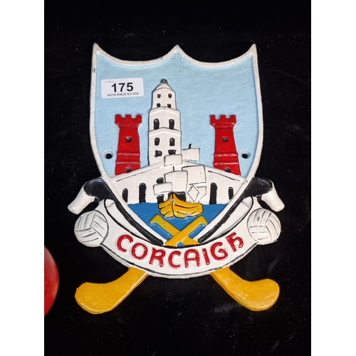 175 - A heavy cast metal wall sign for Cork GAA.