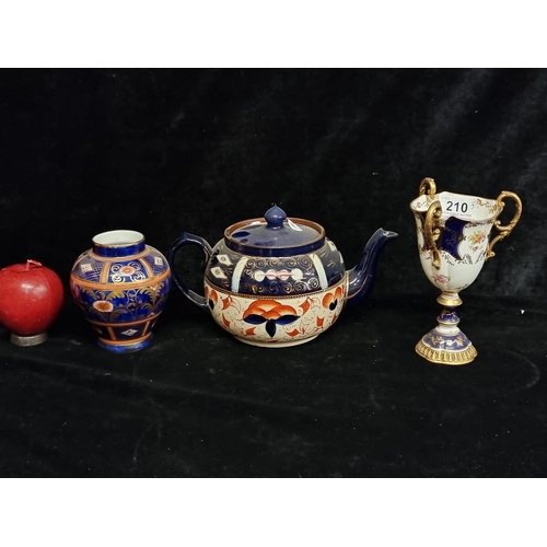 210 - Three good English made ceramics, including a Royal Stanley teapot, a Wilton Ware bud vase and a Coa... 