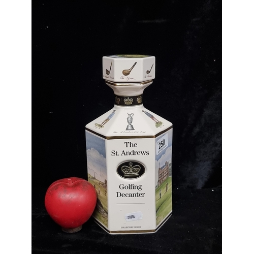 250 - A rare 1 litre St. Andrews golfing decanter from the collector's series. Handcrafted in Britain by P... 