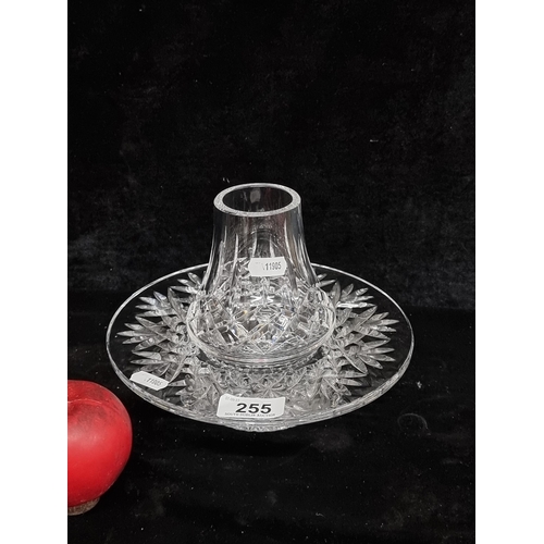 255 - A stunning Waterford Crystal hurricane candle display in the Lismore pattern. In very good condition... 