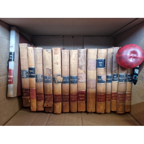 290 - A very interesting collection of fifteen law recording leather bound hard back publications, titled ... 