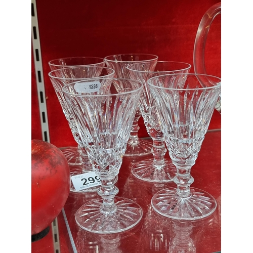 299 - A collection of six vintage Waterford Crystal wine goblets, in the 