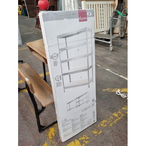 439 - A brand new sealed box heavy duty shelving unit. Form branded and features anti rust steel and fibre... 