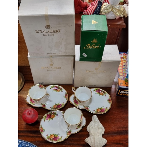 483 - Three Royal Albert bone china hostess sets in the 