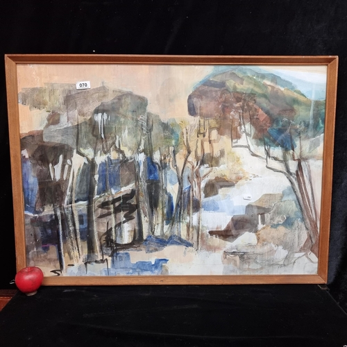 70 - Star Lot : An original Pauline Battigelli (20th century) mixed media on paper painting titled 