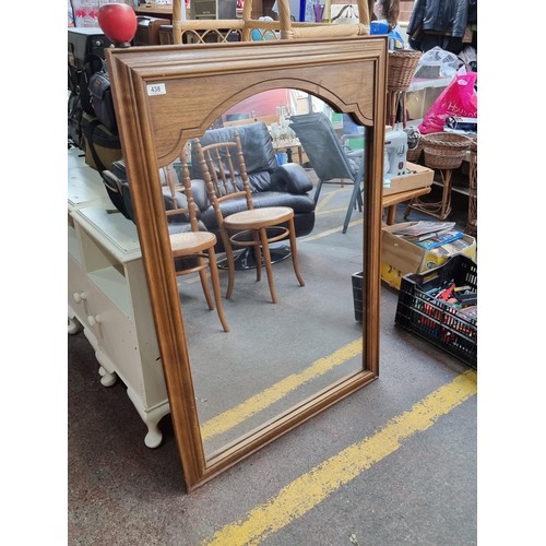 438 - A beautiful large over mantle mirror. H118cm x W82cm.