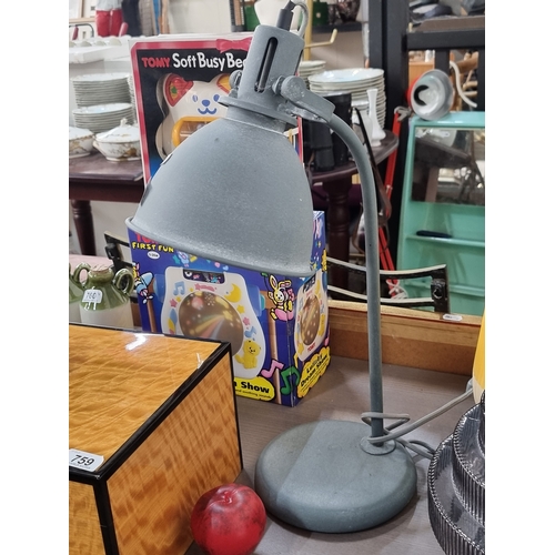 763 - A fantastic industrial style metal desk lamp.