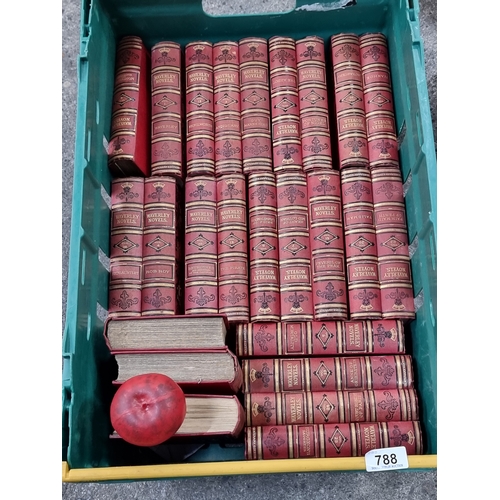 788 - A box containing 25 antique hard back books from the Waverly Novels series dating to the early 20th ... 