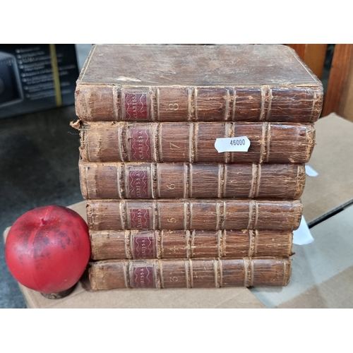 799 - Six antique hardback books titled 'Clarissa or The History of a Young Lady' by Samuel Richardson, in... 